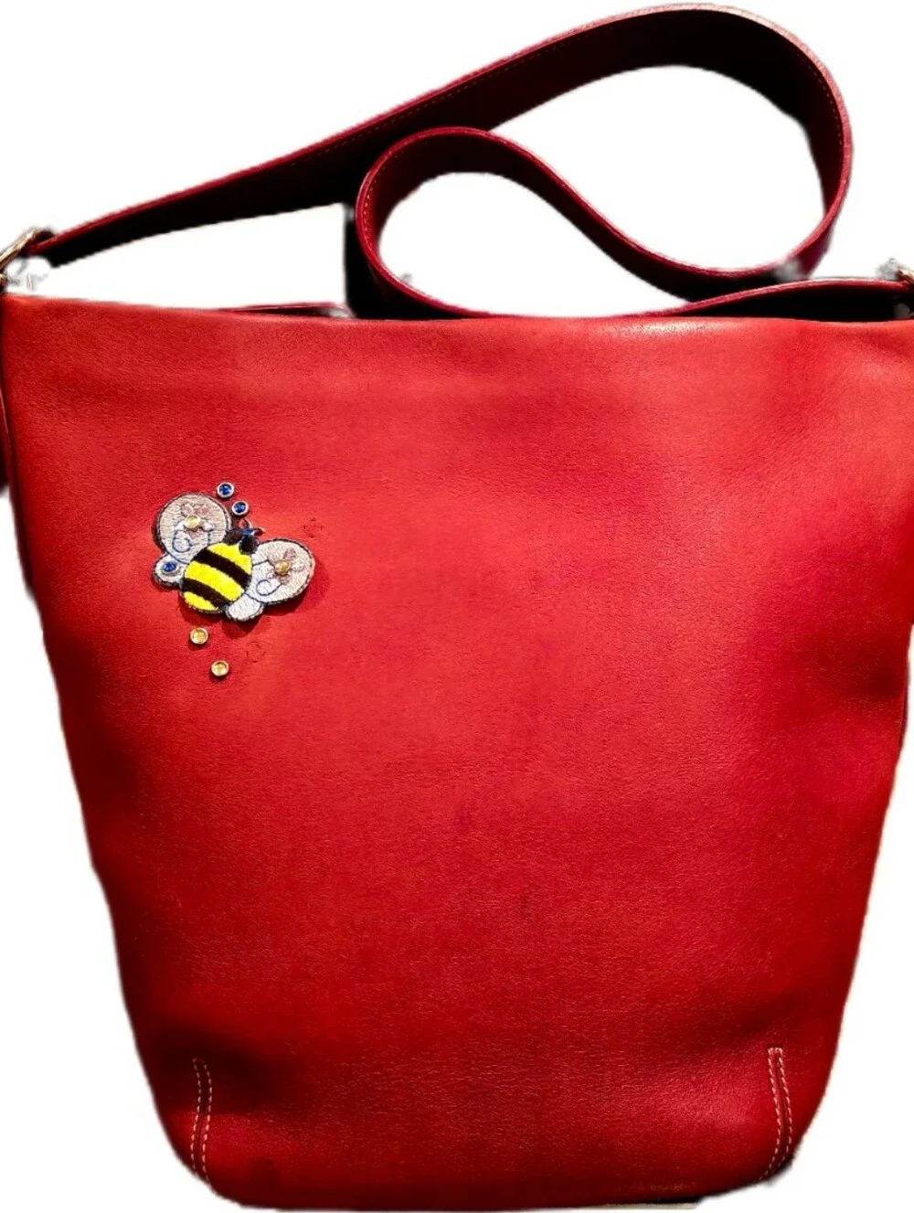 Coach 9186 Vintage Legacy Soho Red Leather Bucket Duffle Shoulder Bag W/Wallet